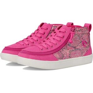 BILLY Footwear Kids Classic Lace High Fuchsia Snakeskin Zip Sneakers Size 3.0